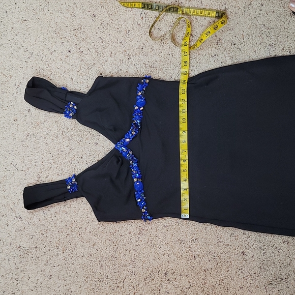 Blumarine Black V Neck Sleeveless Crystals Long Dress size I 48 - Picture 11 of 14